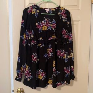 Maternity floral shirt